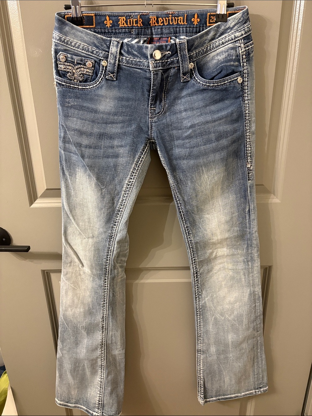 Rock Revival Vintage Betty Faded Light Blue Boot Cut Jeans